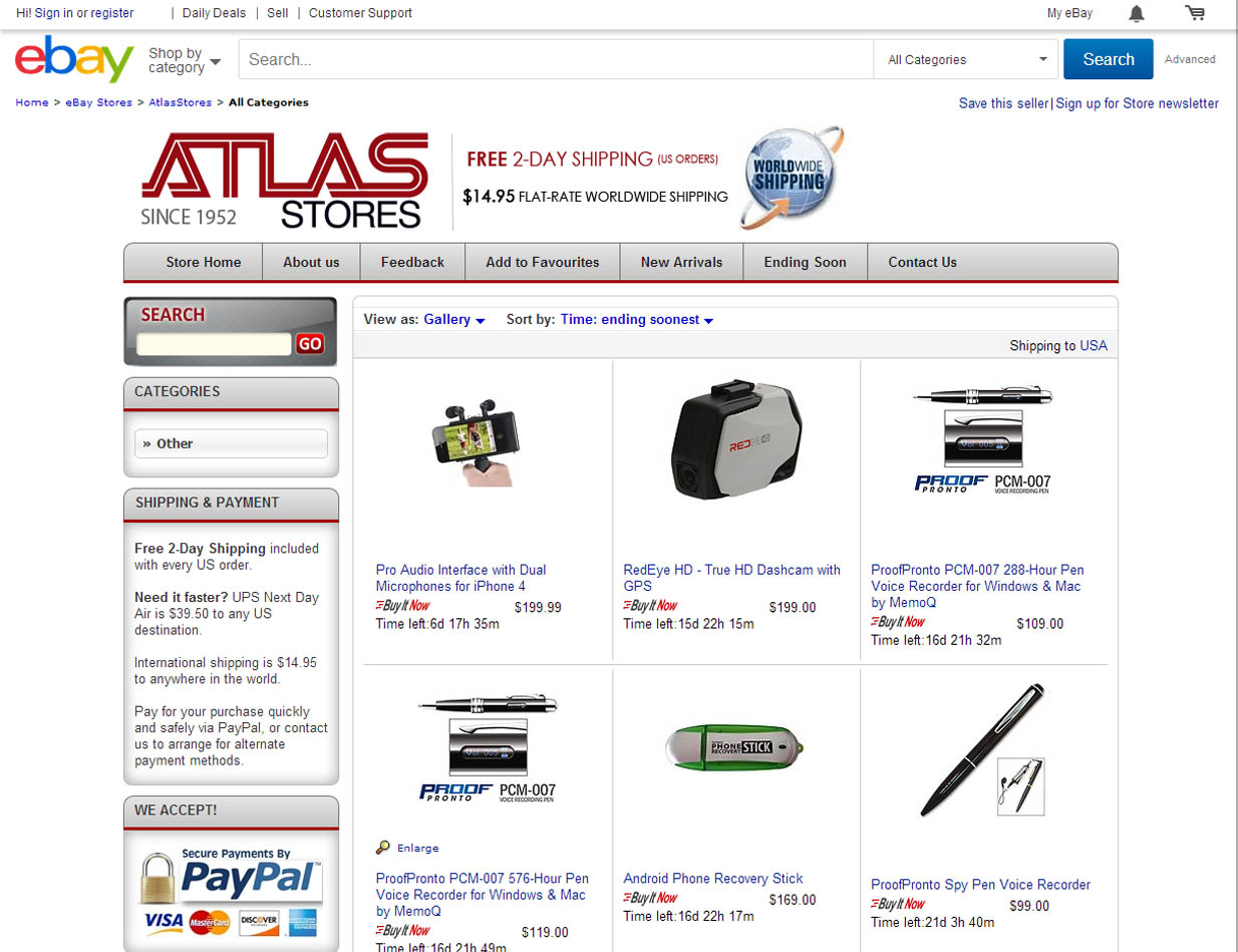 Atlas Stores eBay Store image 0